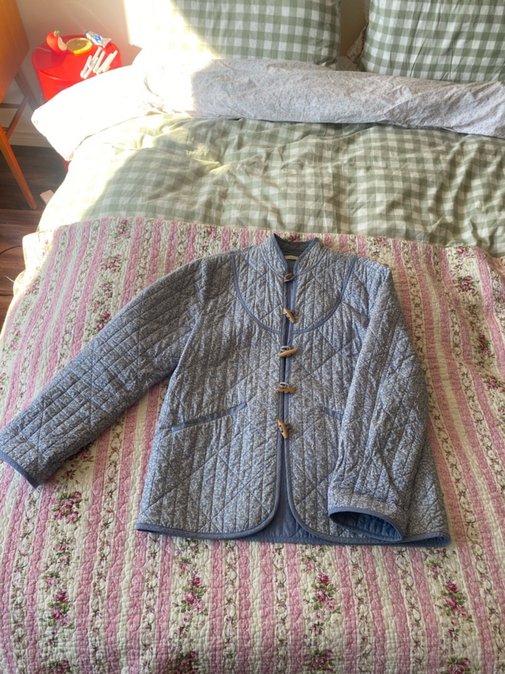 Doen Light Blue Quilted Toggle Jacket